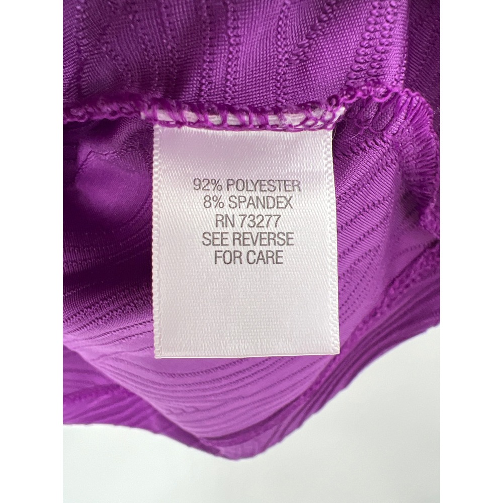 Dana Buchman Purple Textured Wave V-Neck Sleeveless‎ Top Petites PL - Picture 7 of 8